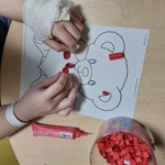miś praca wykonana techniką QUILLING