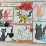 Wystawa zatytułowana Koty - prace powstały w czasie obchodów Światowego Dnia Kota