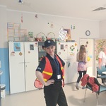 Nad dobrą zabawą podczas balu karnawałowego czuwała Pani Policjantka