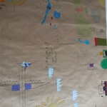 Plakat Bezpieczny świat wykonany przez uczniów młodszych w ramach zajęć o depresji