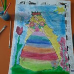portret Pani Wiosny wykonany w grupie starszej