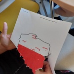 flaga na mapie polski- wydzieranka