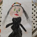 Portret mamy w czarnej sukni