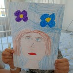 Portret mamy z kwiatami