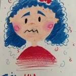 Portret dziewczyny o niebieskich włosach