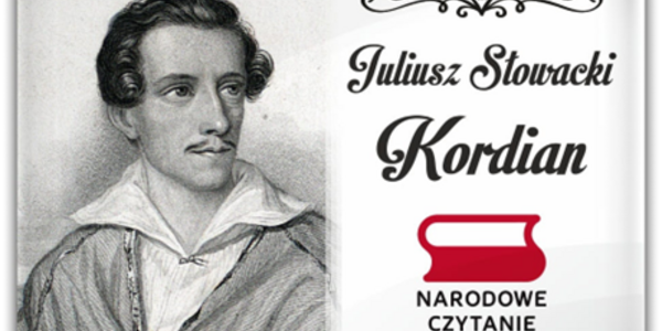 Juliusz Słowacki Kordian i logo Narodowe czytanie 2024