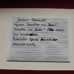 Wykaligrafowany fragment utworu Juliusza Słowackiego „Hymn”.