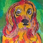 portret kolorowego kundelka