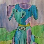 portret kundelka w pastelowych kolorach