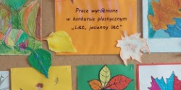 wyróżnione prace w konkursie Liść jesienny liść