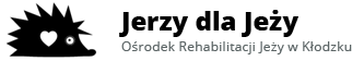 grafika czarno biała z napisem jerzy dla jeży ośrodek rehabilitacji w kłodzku