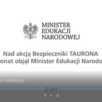 napis nad akcją bezpieczniki taurona patronat objął ministerstwo edukacji narodowej