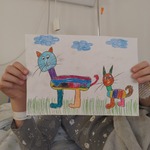 Portret dwóch tęczowych kotów