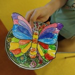 Wycięty kolorowy motyl