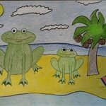 Praca plastyczna - Żabki na wakacjach