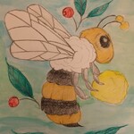 Portret pszczoły z miodem