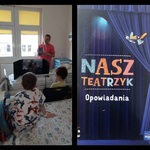 Nasz teatrzyk. Opowiadania. Nauczycielka i dzieci w trakcie teatrzyku