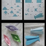 Modele samolotów i statków wykonane w technice origami wraz z instrukcją