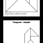 Wzór tangramu do wycięcia i tangramu – Łabędź