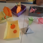 Wystawa origami - żurawie_ pudełka i dynie