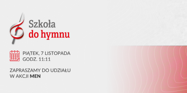 flaga Polski z napisem szkoła do hymnu