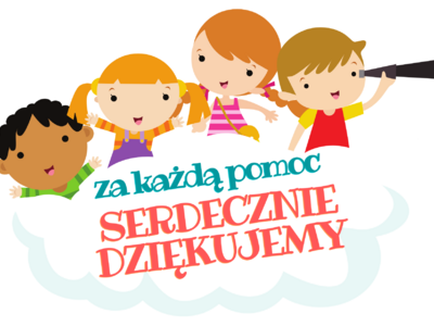 grafika z dziećmi i napisem serdecznie dziękujemy
