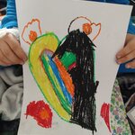 ŻÓŁTO CZARNE SERCE Z OCZAMI