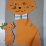 mały i duży kot origami