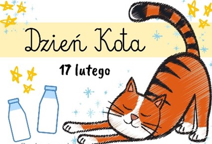 grafika z kotem i napisem dzień kota 17 lutego