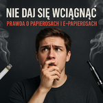 hasło nie daj się wciągnąć palący się papieros i młody mężczyzna