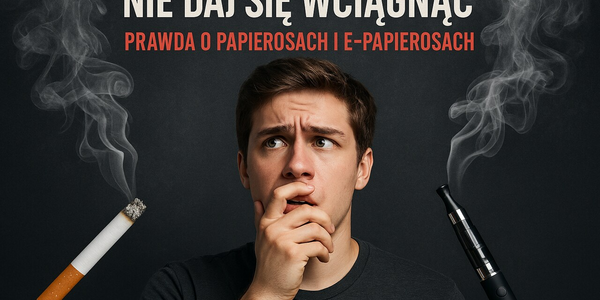 hasło nie daj się wciągnąć palący się papieros i młody mężczyzna