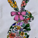 Królik w kolorowe kwiaty