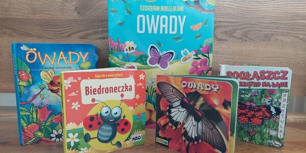 Zbiór książek dla dzieci o owadach