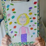 Portret mamy z kwiatami