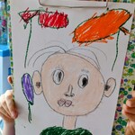 Portret taty z balonikami