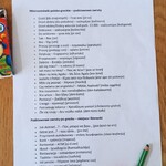 Kartka z wypisanymi rozmówkami polsko greckimi