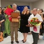 Pan Dyrektor RDLP Andrzej Nowak, Pan Doktor Jacek Bida, Dyrektor Szkoły Elżbieta Sokólska, Nauczyciele ZS 15 przy UDSK