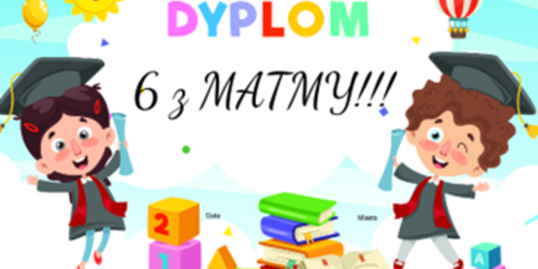 grafika z dyplomem za dobre wyniki z matematyki