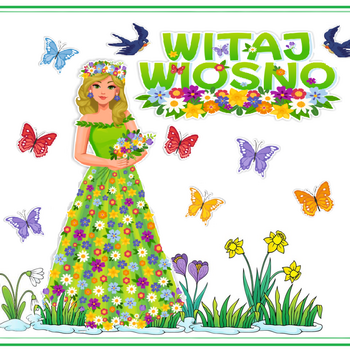 grafika z panią wiosną