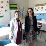 Pani dr hab Aneta Niewińska i nauczycielka ZS15 Anna Jabłońska
