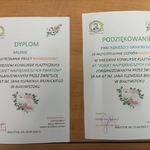 Dyplom i podziękowanie dla uczennicy i Agnieszki Grabowskiej