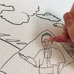 Uczeń koloruje kolorowankę