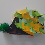 tworzymy jeże: jeż zielono-żółty z wykorzystaniem techniki origami