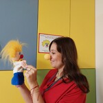 Pani Asia i Maskotka fundacji Dr Clown