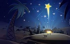 grafika gwiazdy betlejemskiej na tle nocnego nieba