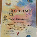 Dyplom Mai za II miejsce w konkursie