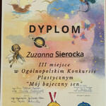 Dyplom Zuzanny za III miejsce w konkursie