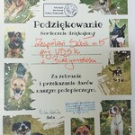 podziękowania dla szkoły od schroniska